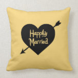 Happily Married Customized anniversary pillow pillows