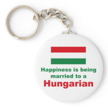 Happily Married To A Hungarian Keychain