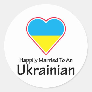 ukrainian sticker happily married round classic stickers ukraine zazzle