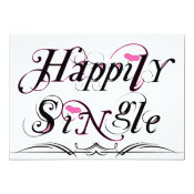 Happily Single 5x7 Paper Invitation Card