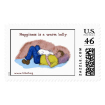 "Happiness; a warm belly" US Postage