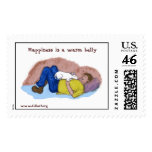 "Happiness; a warm belly" US Postage postage