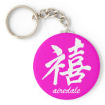Happiness Airedale Key Chain
