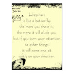 Happiness and Butterflies Quote postcards