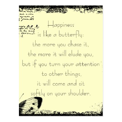Happiness and Butterflies Quote Postcards
