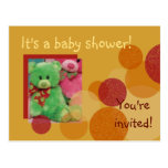 Happiness Baby Shower Invitation (deep yellow) Postcard