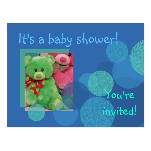 Happiness Baby Shower Invitation Postcard (Blue)