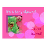 Happiness Baby Shower Invitation Postcard (Pink)