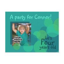 Happiness Birthday Party Invitation (aqua) postcard