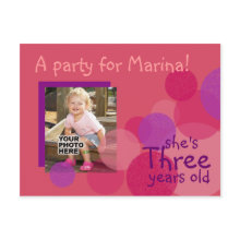 Happiness Birthday Party Invitation (rose) postcard
