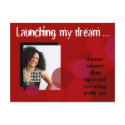 Happiness Business Announcement Invitation (red) postcards