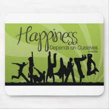 Happiness Depends Inspirational Mouse Pad