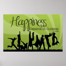 Happiness Depends Inspirational Poster Print