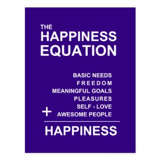 Happiness Equation postcard