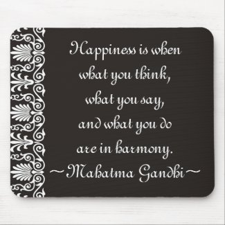 Happiness Gandhi Quotes Mousepad mousepad