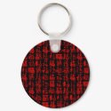 Happiness Good Fortune & Blessing Collage Keychain by tshirtdujour Happiness Good Fortune & Blessing Collage Keychain