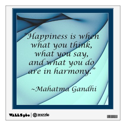 Happiness Harmony Gandhi Quote Wall Decal
