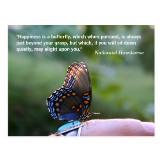 "Happiness Is A Butterfly" Quote & Photography Postcard