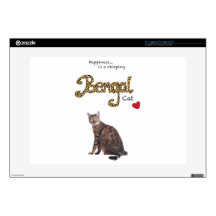 Happiness is a chirping Bengal Cat 15" Laptop Decals