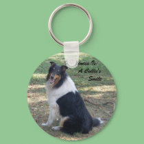 Happiness Is: A Collie's Smile keychains