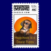 Happiness is a Doxie Puppy stamps