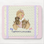 Happiness Is A New Puppy Girl Mouse Mats