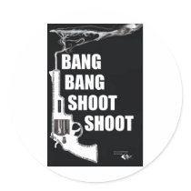 Happiness is a Warm Gun Round Stickers