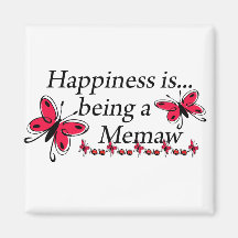 Happiness Is Being A Memaw BUTTERFLY Magnets