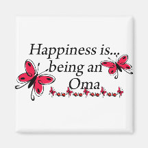 Happiness Is Being A Oma BUTTERFLY Fridge Magnets