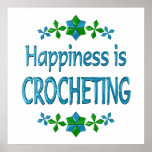 Happiness is Crocheting Poster