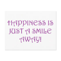 Happiness Is Just A Smile Away postcards