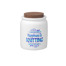 Happiness is KNITTING Candy Dish