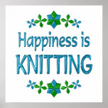 Happiness is Knitting Print