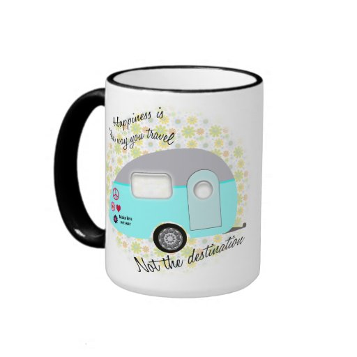 Happiness is the way you travel mugs
