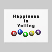 Happiness Is Yelling BINGO postcards