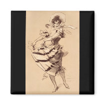 "Happiness " Jules Cheret 1900 magnets by MyOtherPlanet "Happiness " Jules Cheret 1900 magnets
