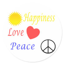 Happiness Love Peace stickers