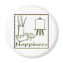 Happiness: Painting magnets