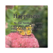 Happiness Proverbs 16-20 Fridge Magnet