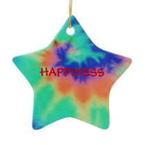 HAPPINESS-Star Tie Dye Look Ornament ornaments