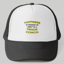 Happiness .. Waking Up .. Track Coach Trucker Hats
