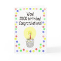 Happy 100 Birthday Paper Greeting Card Unique