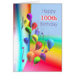 Happy 100th Birthday Balloon Wall Cards