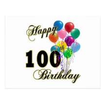 Happy 100th Birthday Gifts and Birthday Apparel Post Card