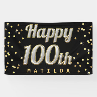100th Birthday Indoor &amp; Outdoor Banners | Zazzle