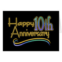 Happy 10th Anniversary Greeting Cards