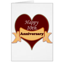 Happy 10th. Anniversary Greeting Cards