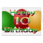 Happy 10th Birthday Balloon Card