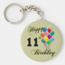 Happy 11th Birthday Gifts and Birthday Apparel Keychains