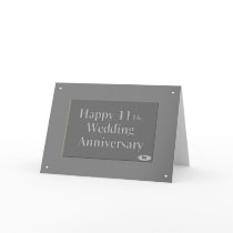 Happy 11Th. Wedding Anniversary Steel Greeting Cards